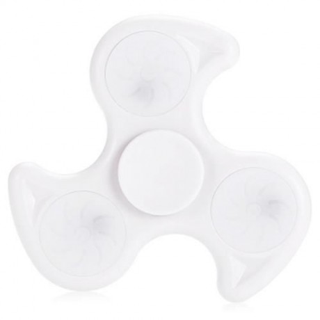 ABS TRIANGLE FIRE WHEEL FIDGET SPINNER WITH LED LIGHT ADHD FOCUS ANXIETY RELIEF TOY (WHITE