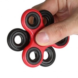 KELIMA COUPLE PK FIDGET SPINNER TRIPLE BLADE STRESS RELIEVER TOY 2PCS (BLACK AND PINK)