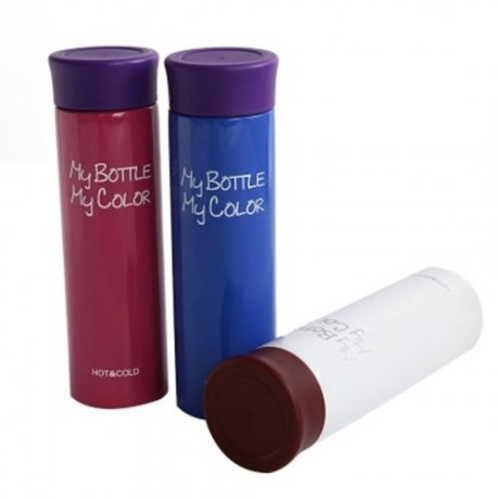 PORTABLE VACUUM INSULATED CUP STAINLESS STEEL TRAVEL MUG (WHITE)