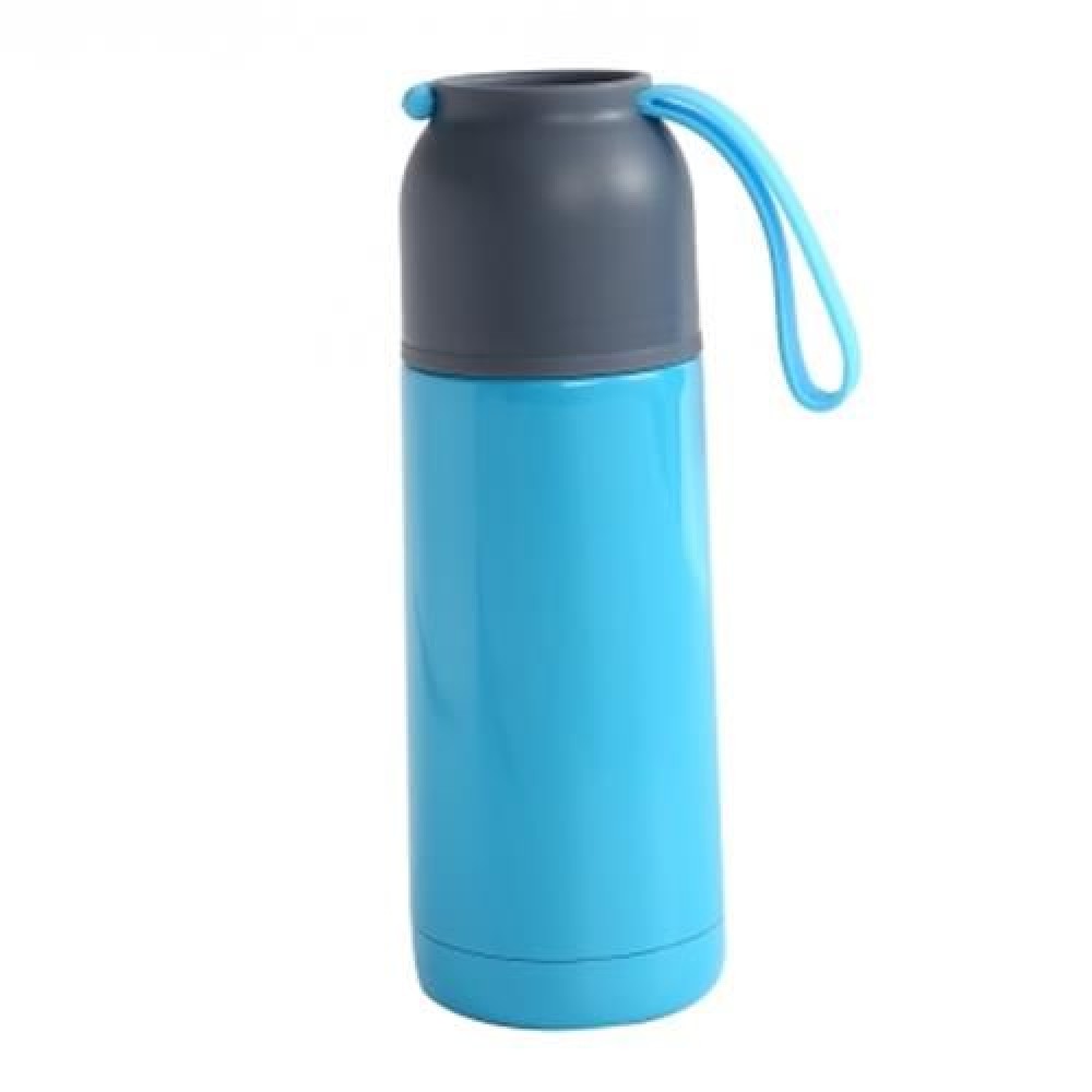 STAINLESS STEEL TRAVEL MUG VACUUM INSULATED CUP WATER BOTTLE (BLUE)