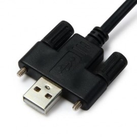 U2 - 304 300CM USB MALE TO MALE EXTENSION CABLE WITH SCREW PANEL MOUNT HOLE (BLACK)