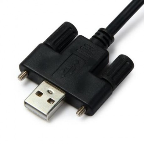 U2 - 304 300CM USB MALE TO MALE EXTENSION CABLE WITH SCREW PANEL MOUNT HOLE (BLACK)
