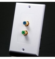 TL - 034 118 MM DOUBLE PORTS RCA  AUDIO VIDEO WALL FACE PANEL (WHITE)