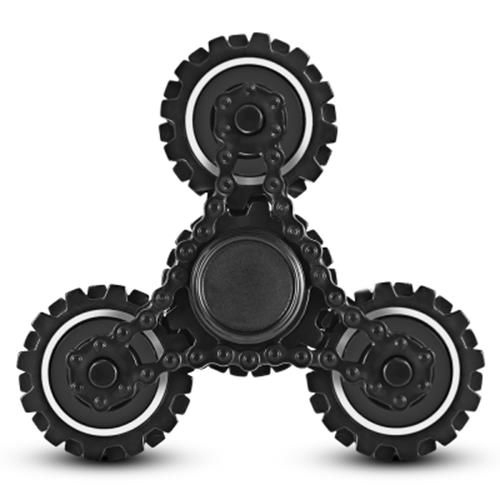 FOUR GEAR ROTATING TRILATERAL PATTERN ABS HAND SPINNER TOY (BLACK)