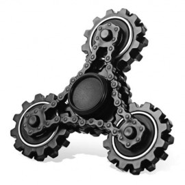 FOUR GEAR ROTATING TRILATERAL PATTERN ABS HAND SPINNER TOY (BLACK)