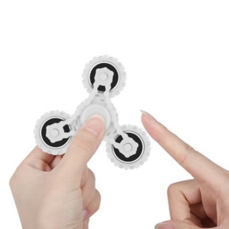 FOUR GEAR ROTATING TRILATERAL PATTERN ABS HAND SPINNER TOY (WHITE)