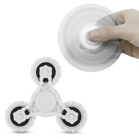 FOUR GEAR ROTATING TRILATERAL PATTERN ABS HAND SPINNER TOY (WHITE)