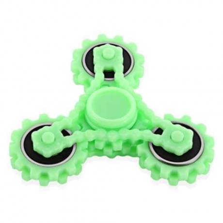 FOUR GEAR ROTATING TRILATERAL PATTERN ABS HAND SPINNER TOY (GREEN)