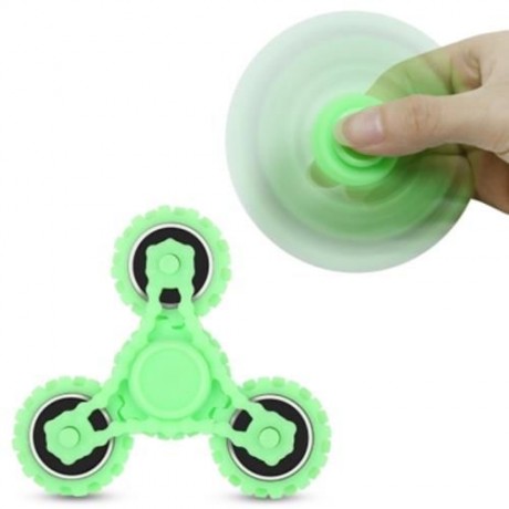 FOUR GEAR ROTATING TRILATERAL PATTERN ABS HAND SPINNER TOY (GREEN)