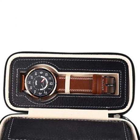 2 GRIDS TRAVEL WATCH STORAGE CASE (BLACK)