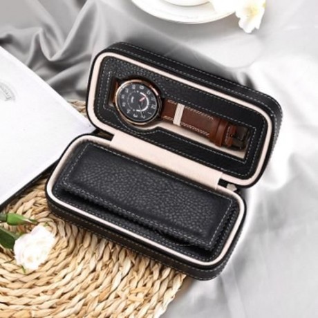 2 GRIDS TRAVEL WATCH STORAGE CASE (BLACK)