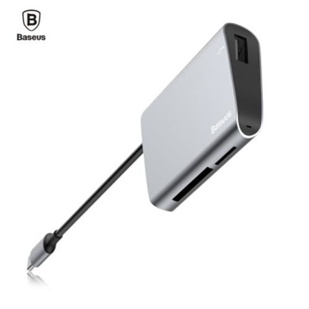 BASEUS ENJOYMENT SERIES SD / TF CARD   USB 2.0 HUB ADAPTER (DEEP GRAY)