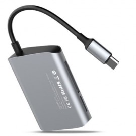 BASEUS ENJOYMENT SERIES SD / TF CARD   USB 2.0 HUB ADAPTER (DEEP GRAY)