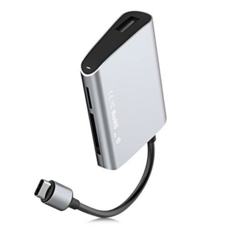 BASEUS ENJOYMENT SERIES SD / TF CARD   USB 2.0 HUB ADAPTER (DEEP GRAY)