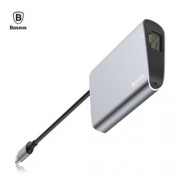 BASEUS ENJOYMENT SERIES RJ45   USB 3.0 INTERFACE HUB ADAPTER (DEEP GRAY)