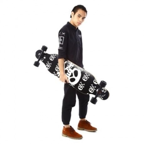 PUENTE SILENT LONG SKATEBOARD ROLLER SCOOTER ENTERTAINMENT SPORT KIT (BLACK)
