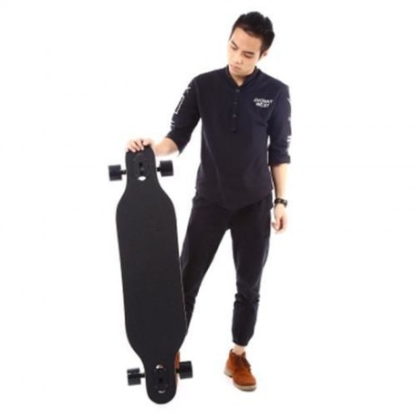 PUENTE SILENT LONG SKATEBOARD ROLLER SCOOTER ENTERTAINMENT SPORT KIT (BLACK)