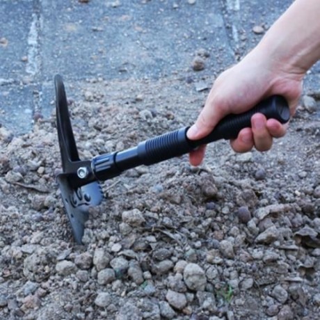 CLEYE OUTDOOR MINI PORTABLE FOLDING PICK SHOVEL (BLACK)
