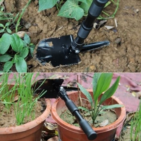 CLEYE OUTDOOR MINI PORTABLE FOLDING PICK SHOVEL (BLACK)