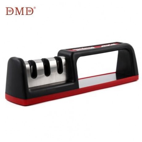 DMD Manual Three-stage Knife Sharpener Kitchen Tools (RED)