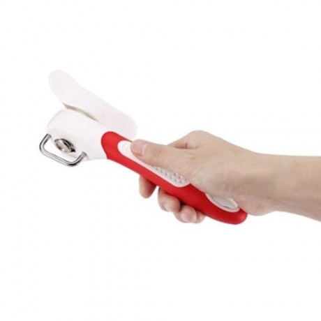 STAINLESS STEEL MANUAL CAN OPENER (RED WITH WHITE)