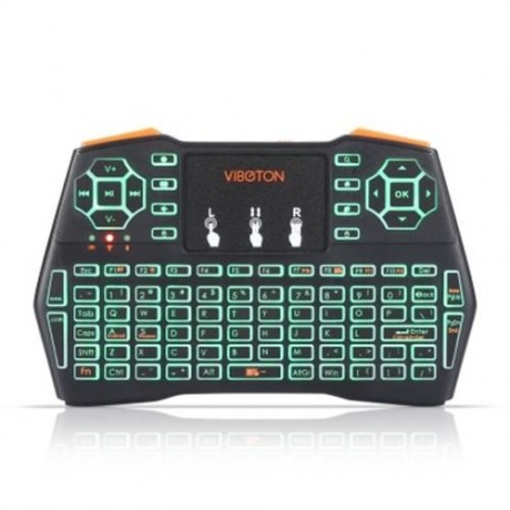 VIBOTON I8 PLUS 2.4G WIRELESS KEYBOARD FLY AIR MOUSE TOUCHPAD BACKLIGHT VERSION (BLACK)