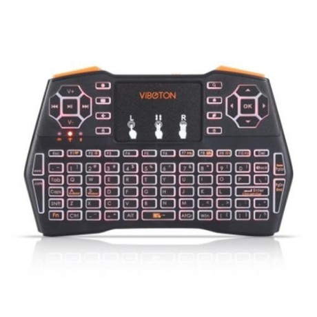 VIBOTON I8 PLUS 2.4G WIRELESS KEYBOARD FLY AIR MOUSE TOUCHPAD BACKLIGHT VERSION (BLACK)
