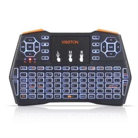 VIBOTON I8 PLUS 2.4G WIRELESS KEYBOARD FLY AIR MOUSE TOUCHPAD BACKLIGHT VERSION (BLACK)