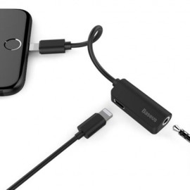 BASEUS L32 8 PIN TO 3.5MM AUDIO ADAPTER FOR IPHONE 7 / 7 PLUS (BLACK)