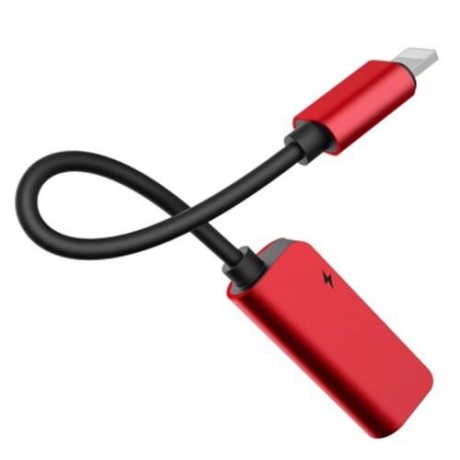 BASEUS L32 8 PIN TO 3.5MM AUDIO ADAPTER FOR IPHONE 7 / 7 PLUS (RED)