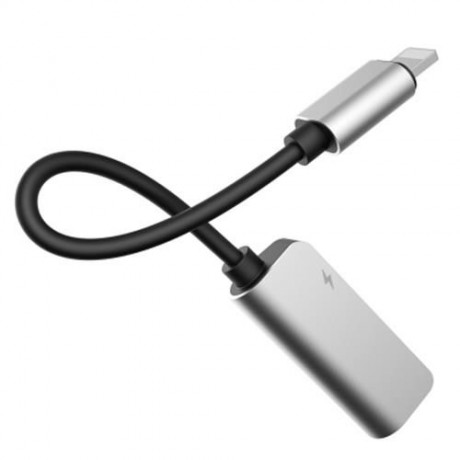 BASEUS L32 8 PIN TO 3.5MM AUDIO ADAPTER FOR IPHONE 7 / 7 PLUS (SILVER AND BLACK)