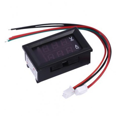 LED Two In One Digital Measuring Instrument DC 0 - 200V Multimeter (BLACK)