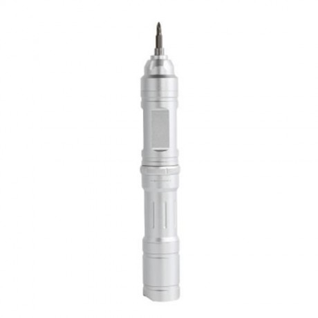 X 1 RECHARGEABLE AVIATION ALUMINIUM MINI ELECTRIC SCREWDRIVER (SILVER)
