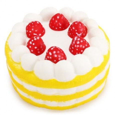 SQUEEZING STRAWBERRY CAKE SLOW RISING CREAM SCENTED RELEASE STRESS TOY (COLORMIX)