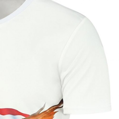 3D EAGLE AMERICAN FLAG PRINTED SHORT SLEEVE T-SHIRT (WHITE)