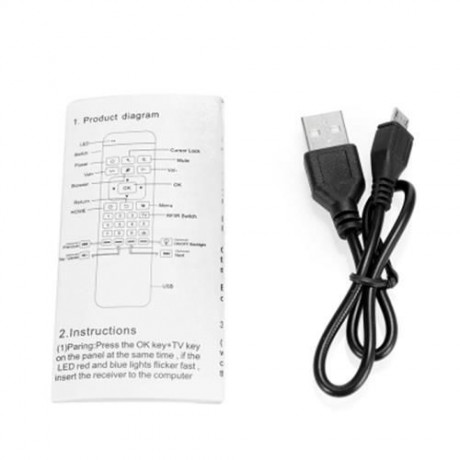 TZ P3 2.4GHZ AIR MOUSE WIRELESS KEYBOARD REMOTE CONTROLLER (BLACK)