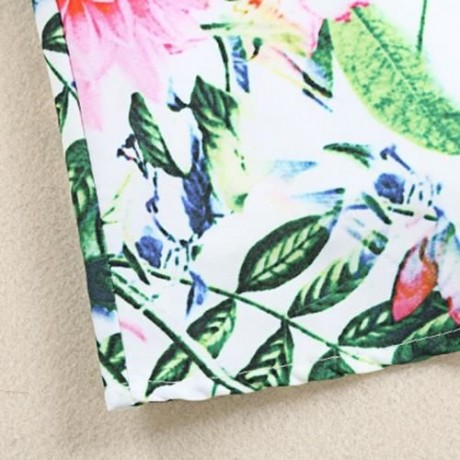 KIMOCAT CUTE PLANT PRINTED SHORT SLEEVE A LINE DRESS FOR GIRLS (COLORMIX)