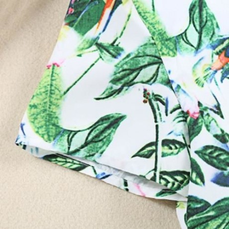 KIMOCAT CUTE PLANT PRINTED SHORT SLEEVE A LINE DRESS FOR GIRLS (COLORMIX)