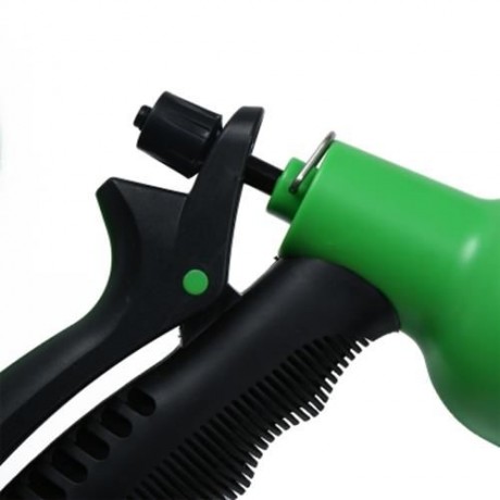 TALL TOP EXPANDABLE GARDEN HOSE PIPE WITH 8 IN 1 SPRAY GUN (GREEN)