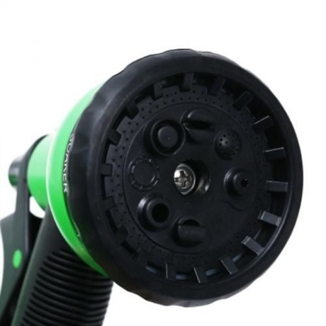TALL TOP EXPANDABLE GARDEN HOSE PIPE WITH 8 IN 1 SPRAY GUN (GREEN)