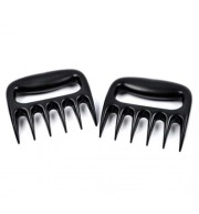 2PCS CLAW SHAPE MEAT SHREDDING HANDLER FOR PORK CHICKEN BEEF (BLACK)