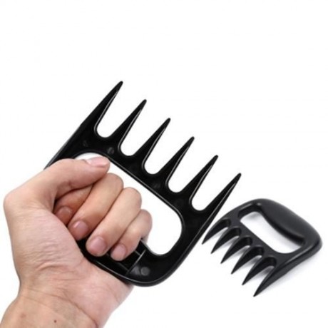 2PCS CLAW SHAPE MEAT SHREDDING HANDLER FOR PORK CHICKEN BEEF (BLACK)
