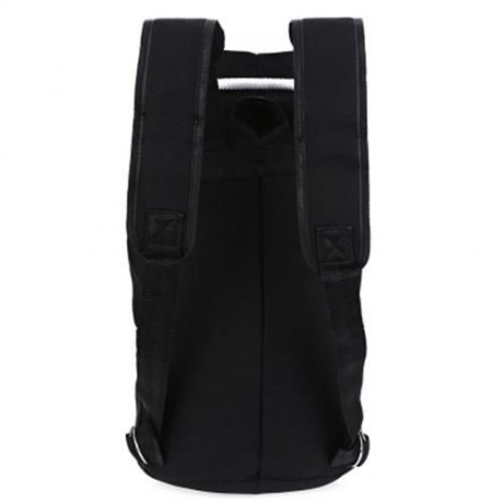 DRAWSTRING CANVAS BUCKET GYM BAG PORTABLE BACKPACK FOR MEN (BLACK)