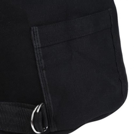 DRAWSTRING CANVAS BUCKET GYM BAG PORTABLE BACKPACK FOR MEN (BLACK)