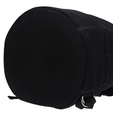 DRAWSTRING CANVAS BUCKET GYM BAG PORTABLE BACKPACK FOR MEN (BLACK)