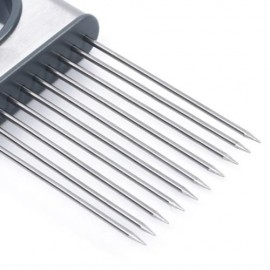 STAINLESS STEEL ONION HOLDER FORK TOMATO POTATO CUTTING AID (SILVER)