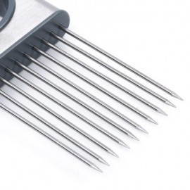 Stainless Steel Onion Holder Fork Tomato Potato Cutting Aid (SILVER)
