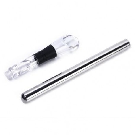 Stainless Steel Wine Chiller Stick with Aerator and Pourer (SILVER)