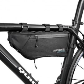 ROSWHEEL 121371 WATER-RESISTANT 4L BIKE TRIANGULAR BAG BICYCLE FRONT TUBE PACK (BLACK)