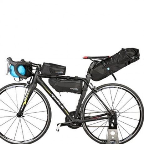 ROSWHEEL 121371 WATER-RESISTANT 4L BIKE TRIANGULAR BAG BICYCLE FRONT TUBE PACK (BLACK)